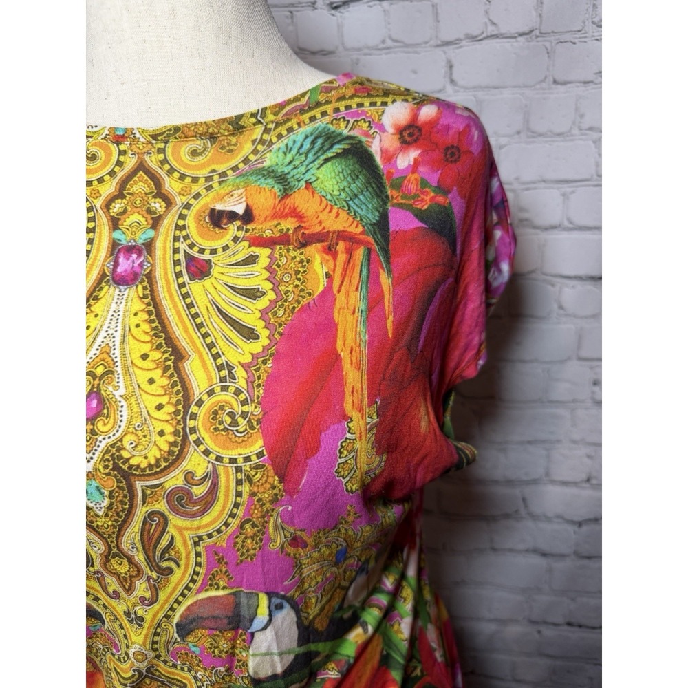 Ted Baker Macaw Tucan Colorful Form Fitting Vacation Tropical Pink 3 (L) - Picture 2 of 11
